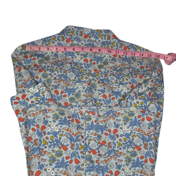 Boden Woman’s Blue Floral Button Down Shirt Size 6R - Picture 6 of 16